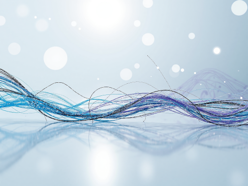 未来科技概念图，数据流线条，蓝色科技感背景，数字化网络连接，现代科技元素